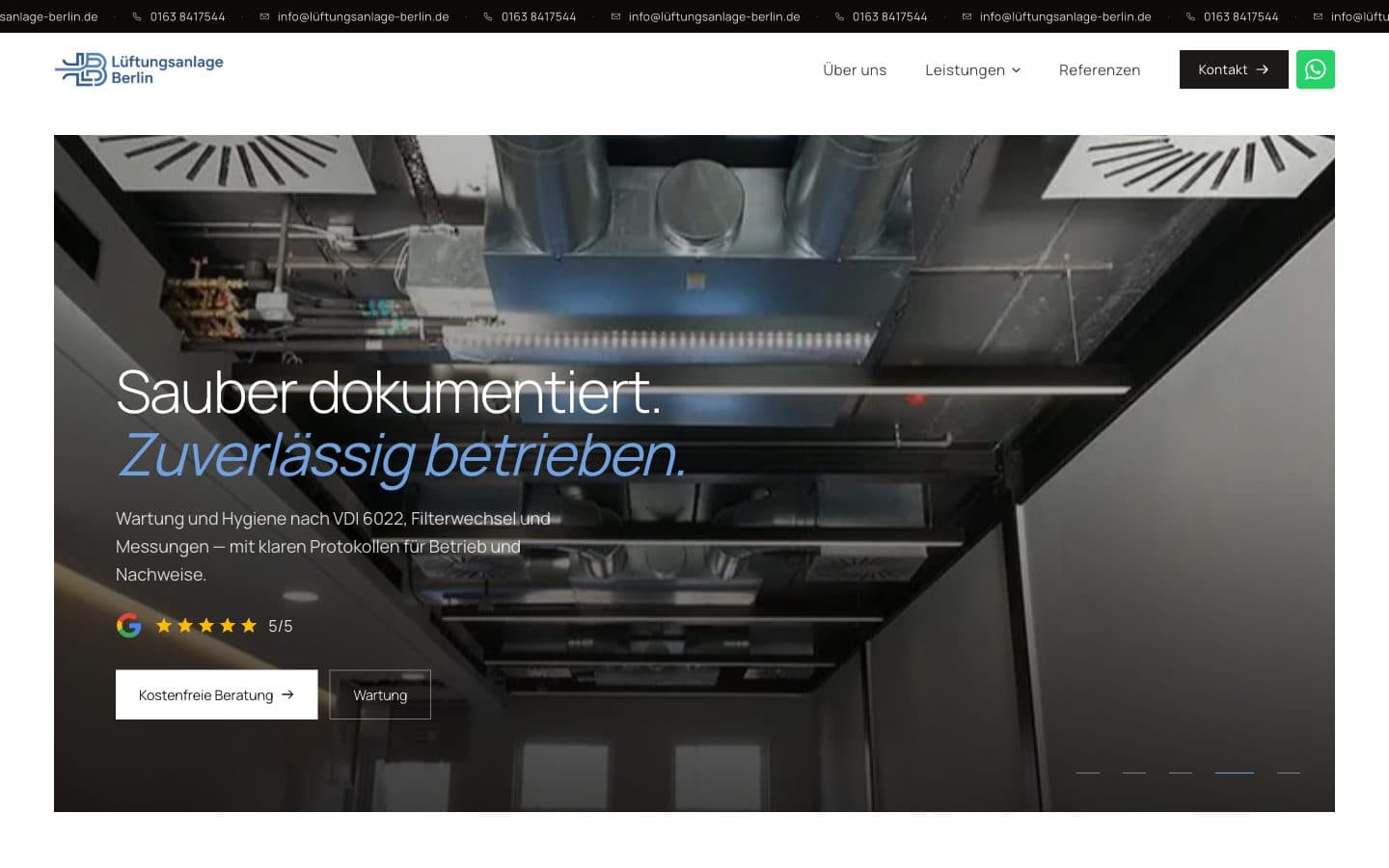 Website von Lüftungsanlage Berlin